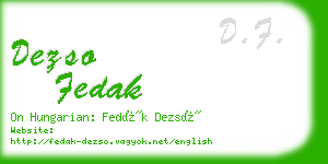 dezso fedak business card